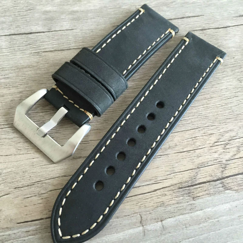 Top Quality 20 22 24 26Mm Grigio Verde Vintage Retro Italia Cinturino In Vera Pelle Sostituire Per Cinturino Orologio Panerai Pam Bracciale