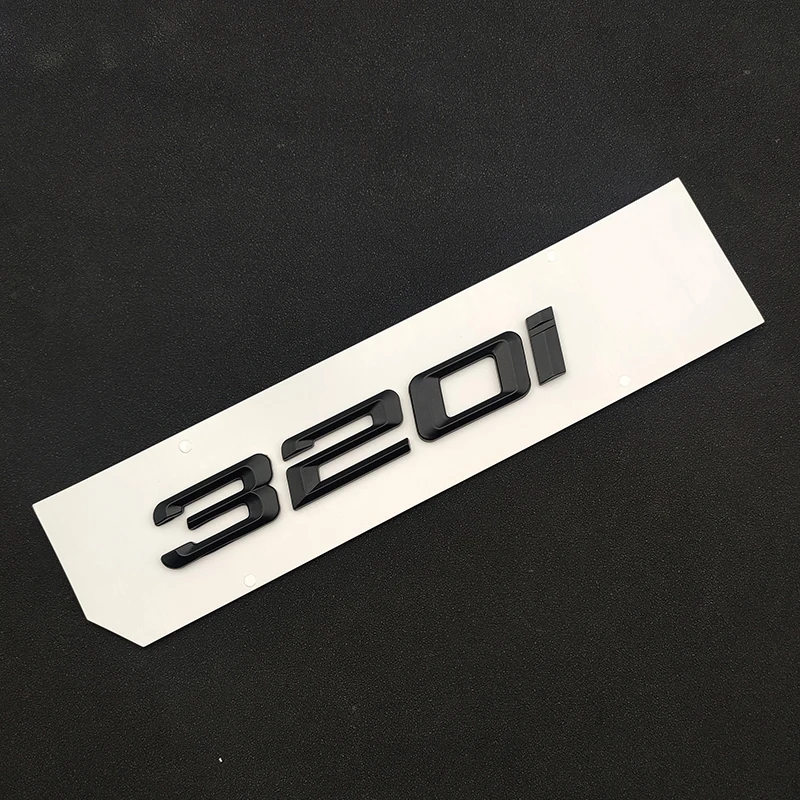 3D Abs Nero Opaco Logo 320I Emblema Targhetta Decalcomania Bagagliaio Auto Lettere Adesivo Per Bmw 320I F30 E46 E90 G20 Accessori