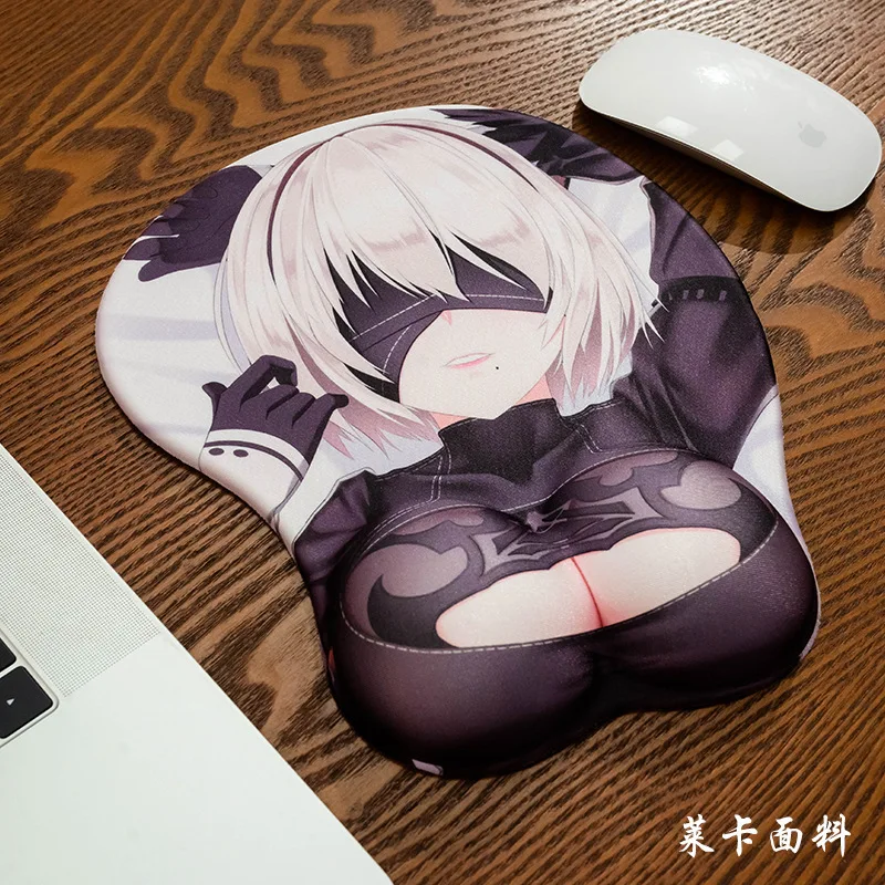 Tappetino Per Mouse 3D Antiscivolo Anime Sexy Girl Nier 2B 3D Chest Tappetini Per Mouse Morbidi In Silicone Con Poggiapolsi Tappetino Per Mouse Da Gio
