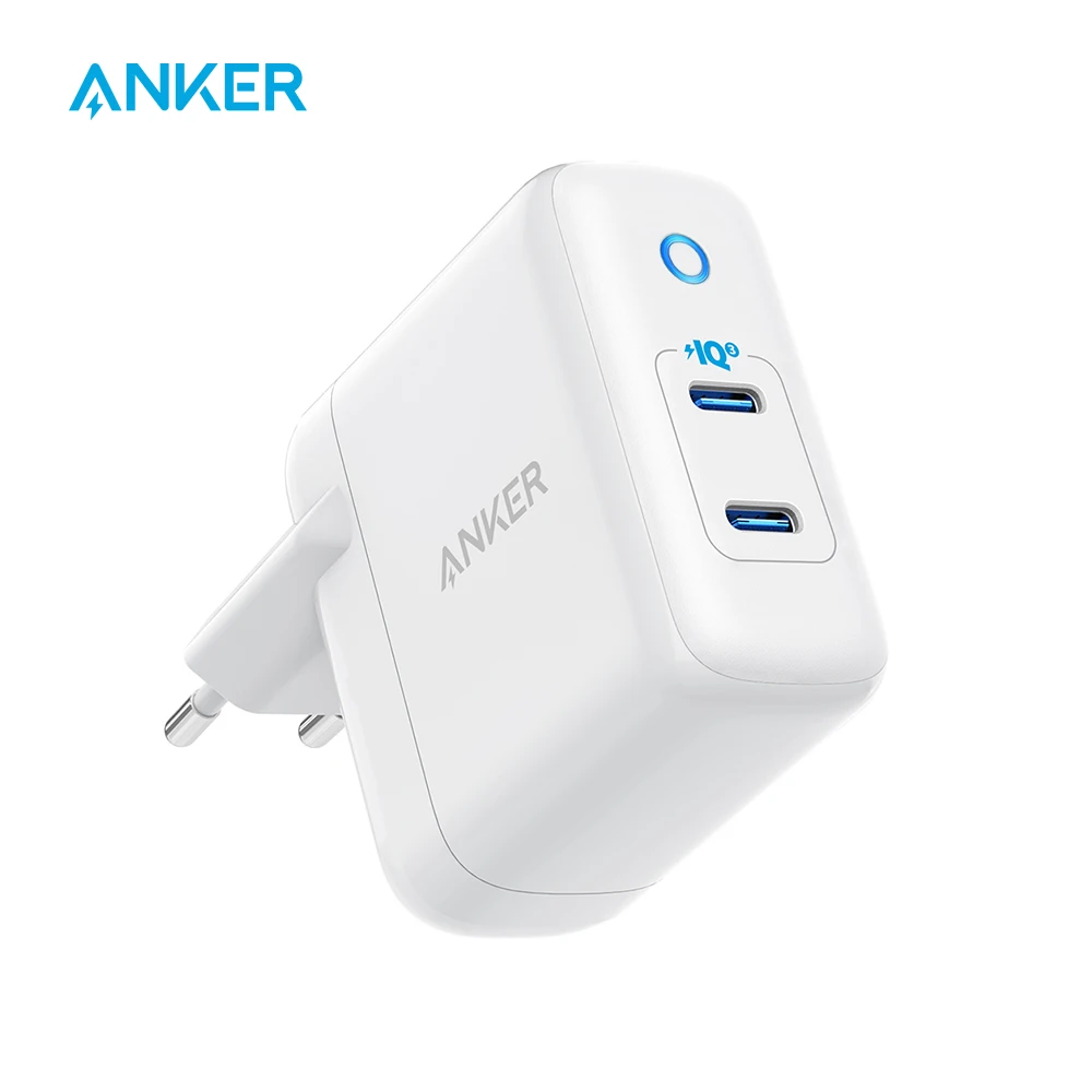 Caricabatterie Da Muro Anker 36W Tipo C 2 Porte Piq 3.0 Powerport Iii Duo Power Delivery Caricabatterie A Ricarica Rapida Tipo C Per Iphone 14/14 Pro