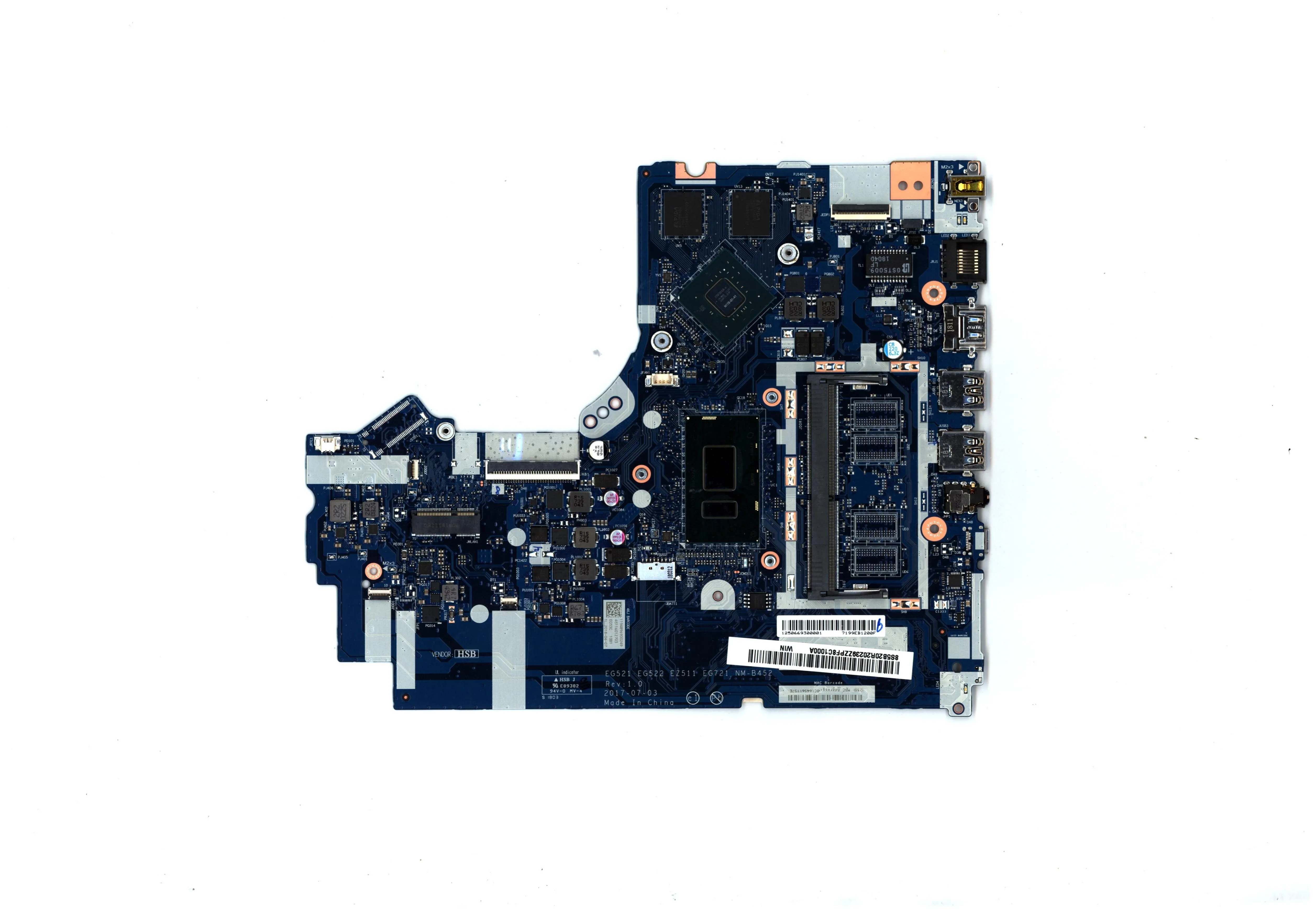 Sn Nm-B452 Fru Muslimcpu Inteli37020U Eg521 Eg522 Eg721 Ez511 330 Touch-15Ikb 330-15Ikb 320 330-17Ikb Scheda Madre Ideapad