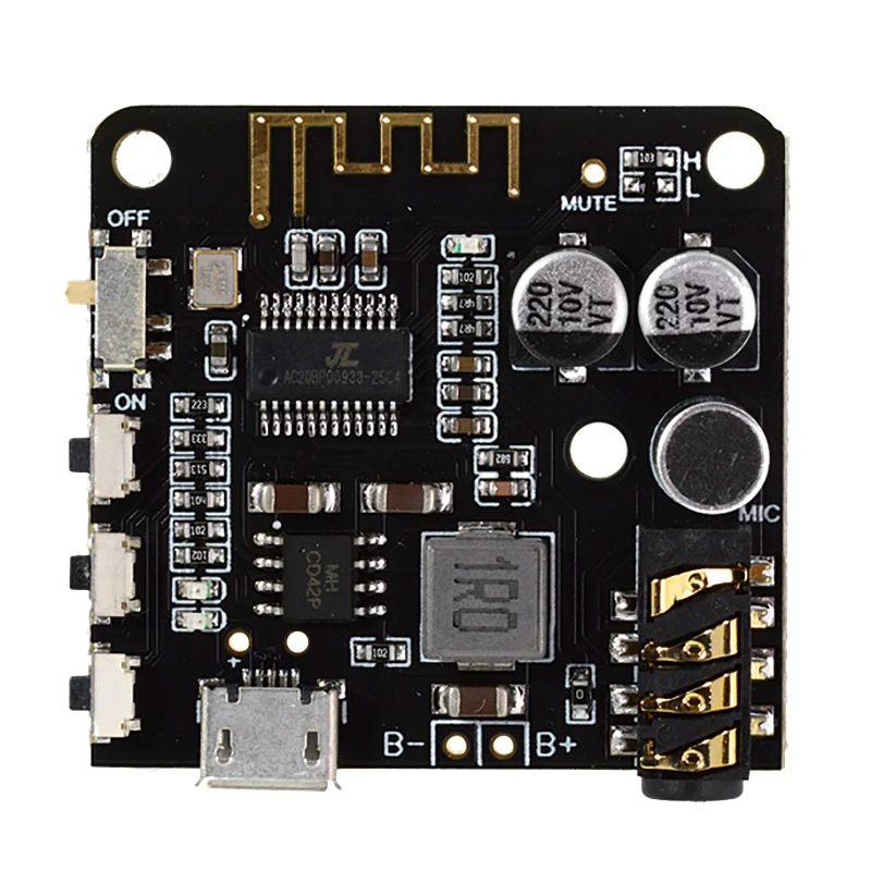 Bt5.0 Audio Mp3 Bluetooth Audio Decoder Board Lossless Car Speaker Scheda Amplificatore Audio Ricevitore Audio Fai Da Te Nero