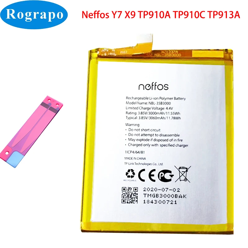 Nuovo 3000Mah Nbl-35B3000 Batteria Del Telefono Mobile Originale Per Tp-Link Neffos C7 Y7 X9 Tp910A Tp910C Tp913A