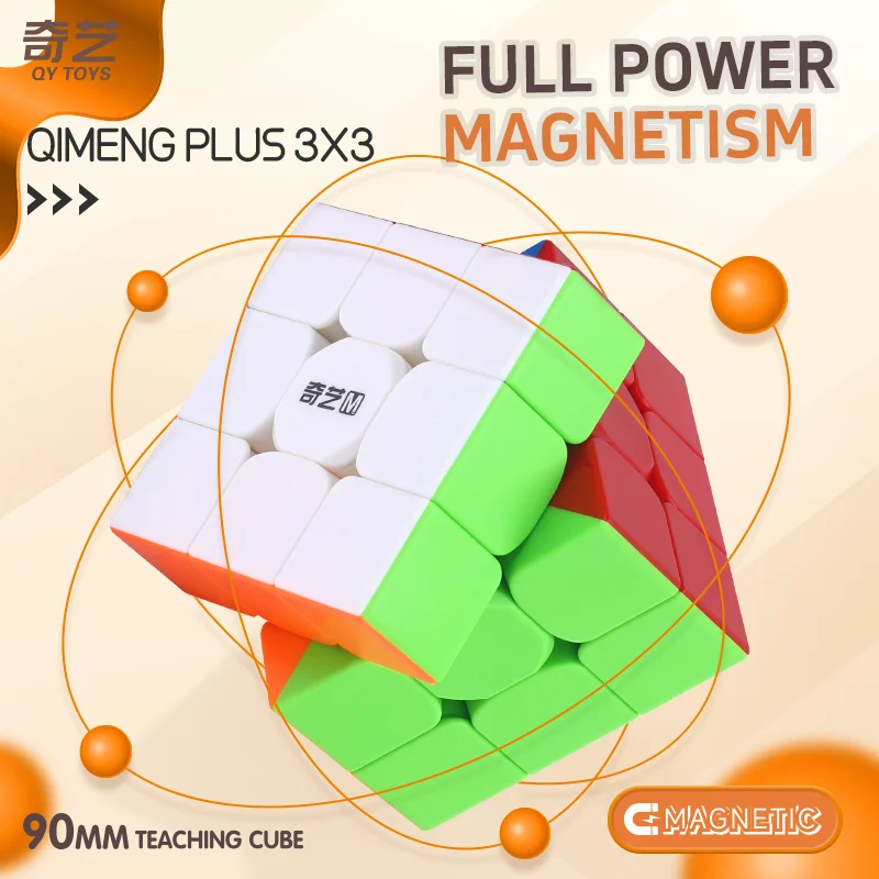 Qiyi 9Cm Magnetic Magic Cube Qimeng Plus Speedcube 3X3X3 Professional 3X3 Speed Puzzle Giocattoli Fidget Per Bambini 3X3 Qy Cubo Magico