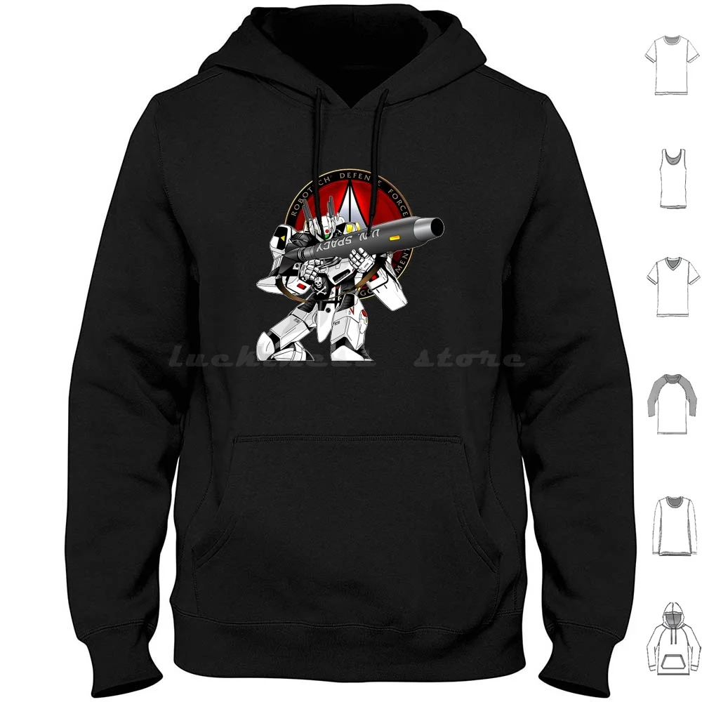 1 Felpa Con Cappuccio In Cotone Manica Lunga Anime Japan Macross Manga Mecha Robot Robotic Sdf 1 Valkyrie