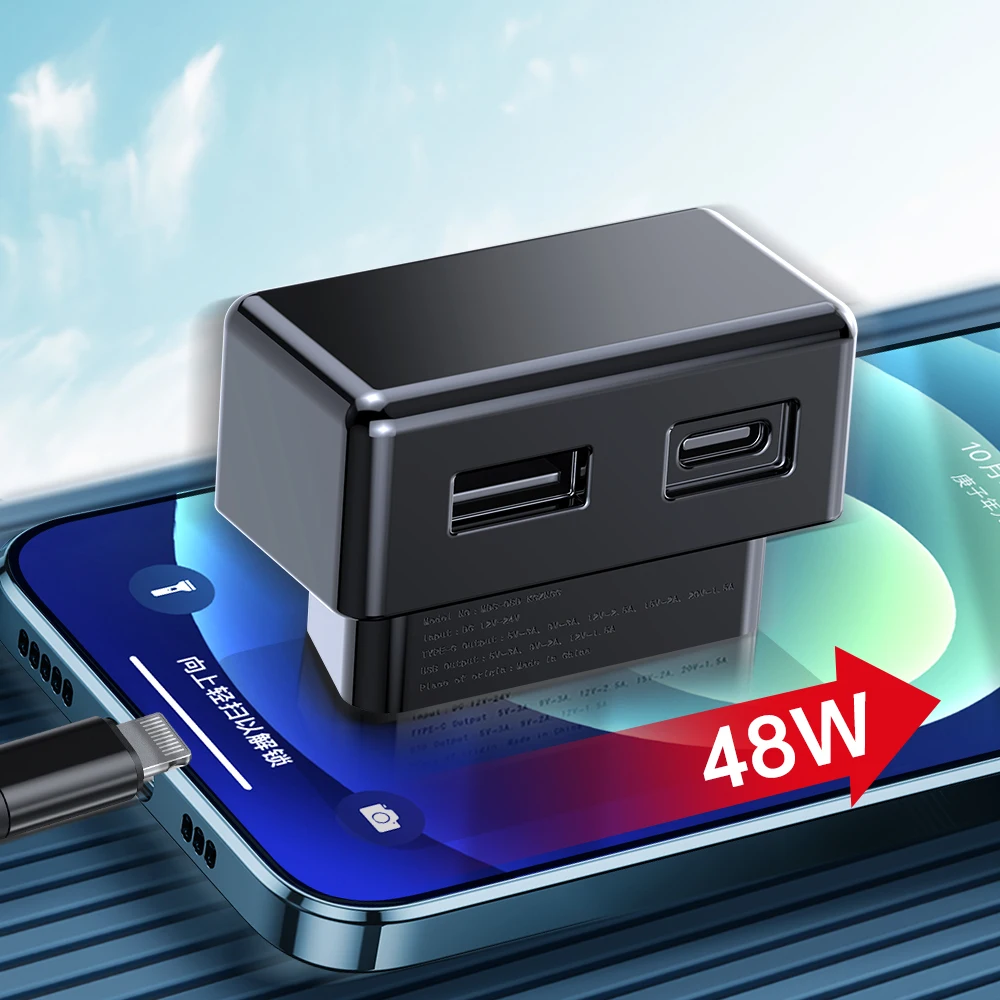 Per Tesla Model 3 Model Y 2022 2023 Obd Caricabatterie Rapido Usb E Type-C Dual Port 48W Kit Di Spine Di Conversione Accessori Per Auto