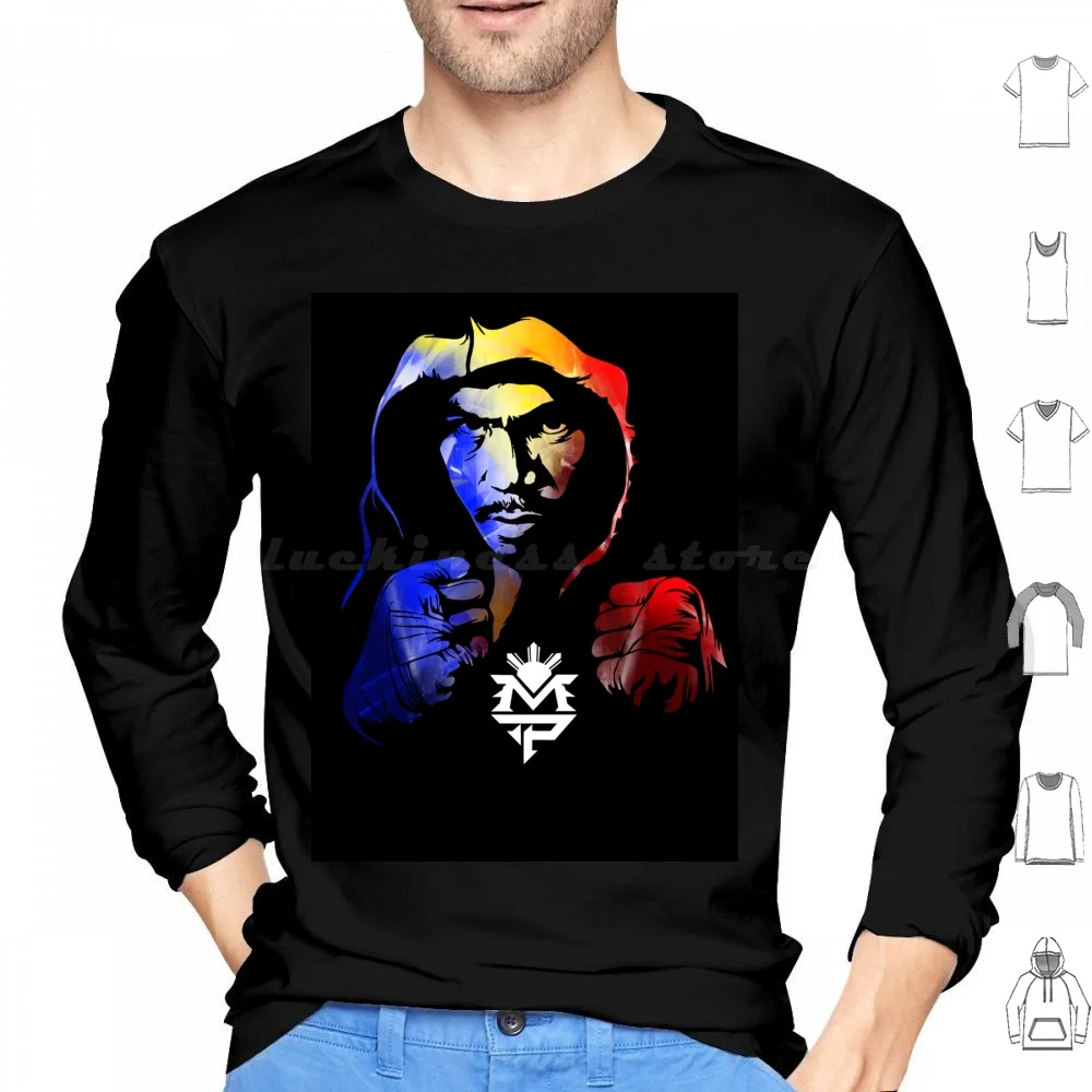 Felpa Con Cappuccio Cotone Manica Lunga Boxe Lotta Sport Ea Pacquiao Mayweather Blood Sports Century Filippine Filippine Mp