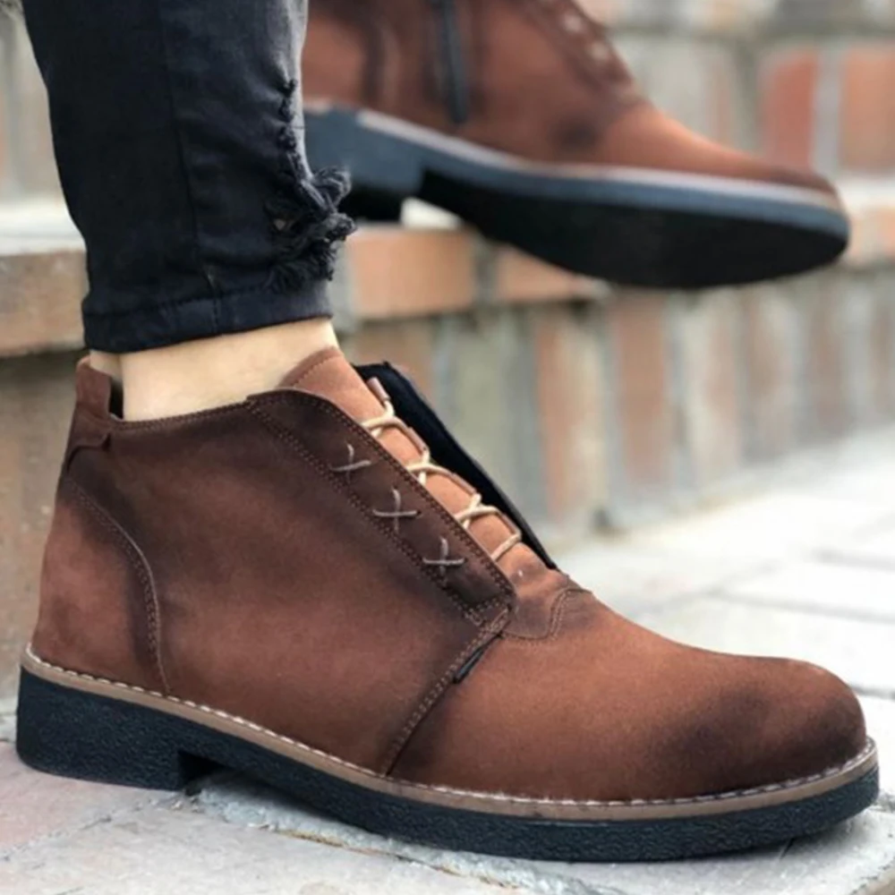 Ba0045 Gizli Tabtaba Sub Taban Casual Erkek Spor Klasik Yarım Bilek Bot Yükök Taban