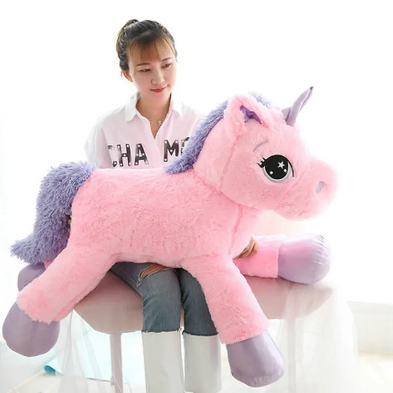 80-110Cm Unicorno Bianco Peluche Gigante Peluche Cavallo Morbido Unicornio Peluche Regalo Foto Puntelli