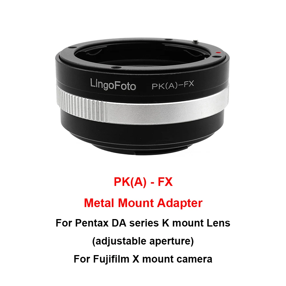 Adattatore Pk(A)-Fx Con Anello Di Apertura Per Obiettivo Pentax K Mount (In Particolare Per Da, Serie Ka) A Fujifilm X Mount Camera