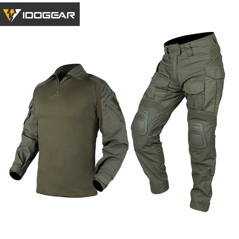 Idogear Combat Bdu Camouflage Men Uniform G3 Tactical Clothes Abbigliamento Softair Black Cotton Polyster 3001