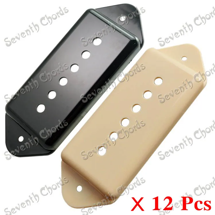 12 Pcs Dog Ear P90 Style 6 Fori Per Chitarra Elettrica Pickup Cover/Coperchio/Shell/Top-Crema Nera Per Scegliere