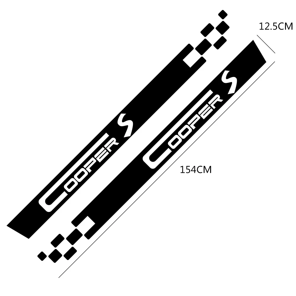 2Pcs Car Styling Door Side Decal Stickers Racing Stripes Deco Per Mini Cooper S R50 R53 R55 R56 F56 F57 F60 Accessori Per Auto