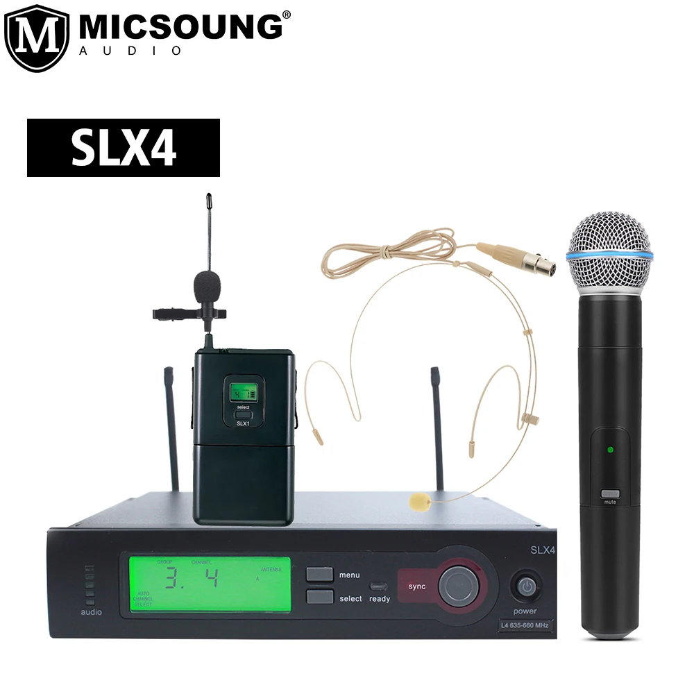 Sistema Microfono Uhf Wireless Professionale Slx4 Slx24 Beta58 Sm 58 Di Alta Qualità