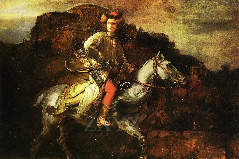 Artista Rembrandt Van Rijn Fine Art Poster Stampa Di Pittura The Polish Rider