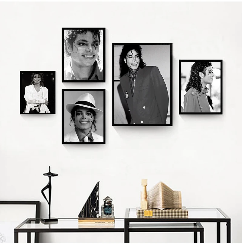 Michael Jackson Black White Wall Decor Print Art Canvas Poster Per Soggiorno Decor Home Wall Picture