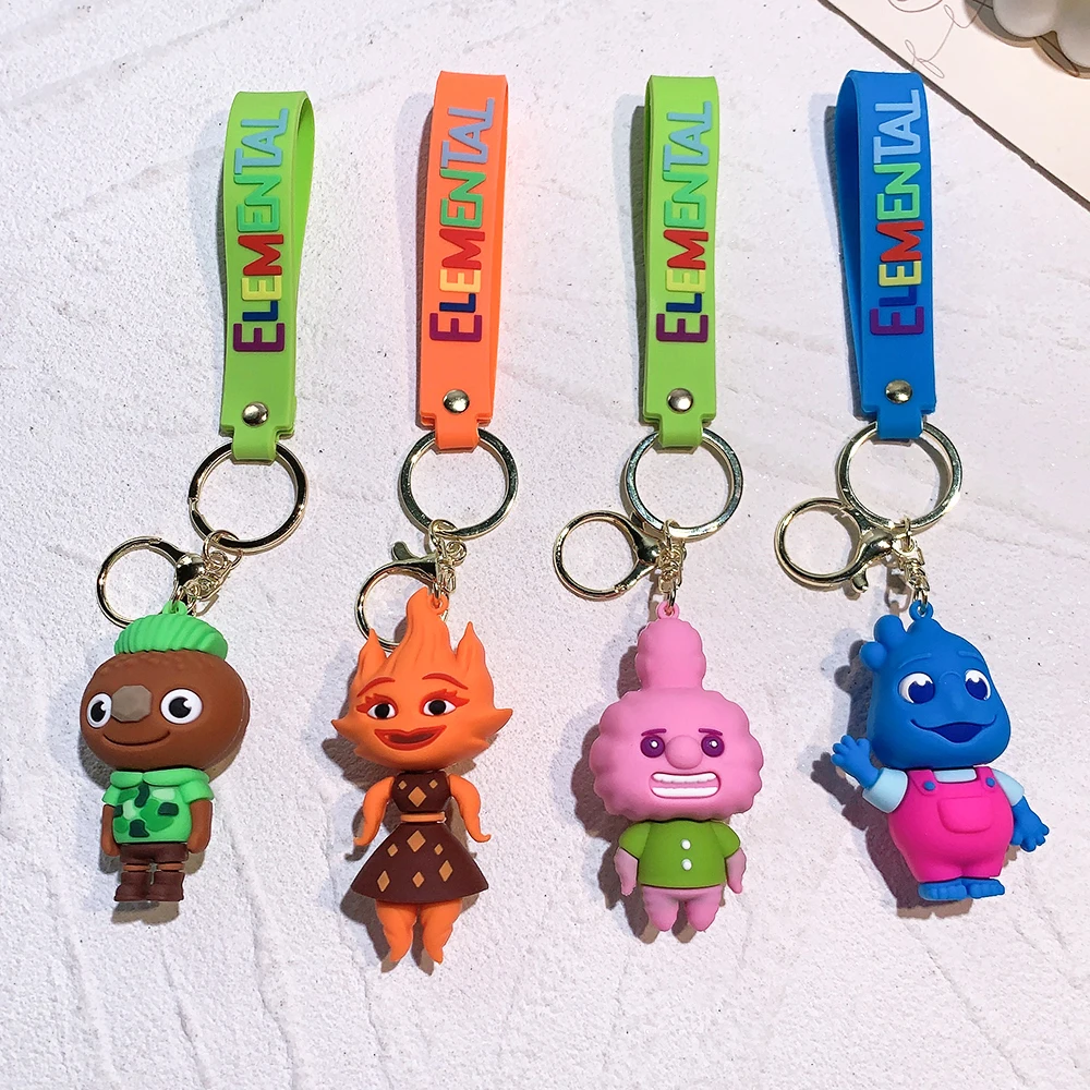 Disney Elementale Cartoon Figure Fregirl & Waterboy Portachiavi Borsa Per Bambini Kawaii Hanging Pendant Anime Portachiavi Giocattoli Per Bambini Bamb
