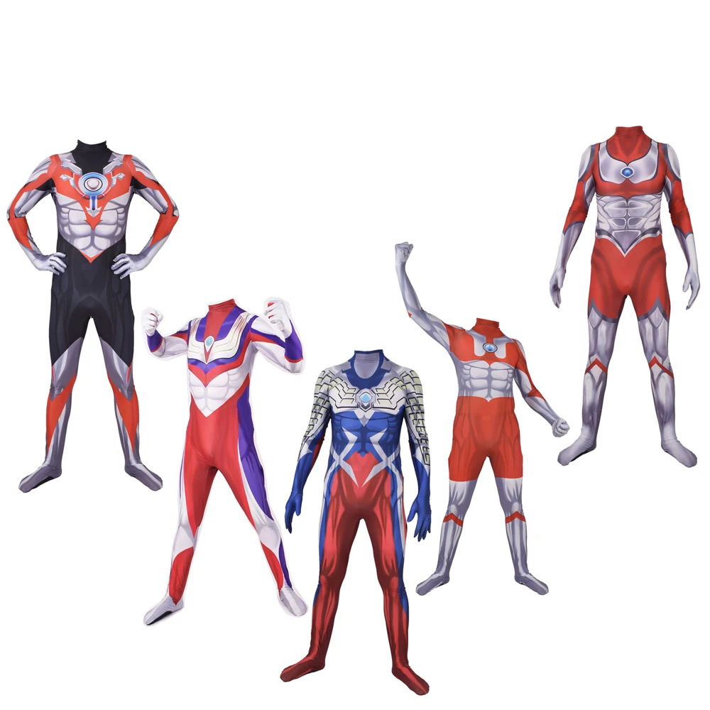 Halloween Adulti Bambini Ultraman Orb Costume Cosplay Ultraman Tiga Supereroe Ultraman Orb Zentai Tuta Ultraman Zero Tuta