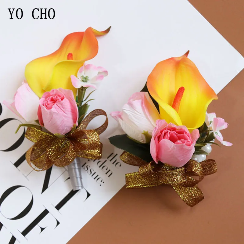 Yo Cho Spille Da Damigella D'Onore Boutonniere Uomo Matrimonio Boutonniere Corpetto Bracciale Fiori Matrimonio Boutonniere Planner Corpetto Perni