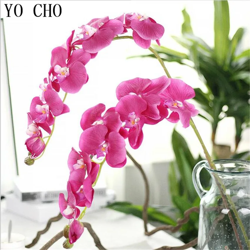Yo Cho Farfalla Orchidea Fiori Artificiali Decorazione Di Cerimonia Nuziale Di Seta Falso Eustoma Fleurs Di Natale 5 Colori Piante Casa Plantas