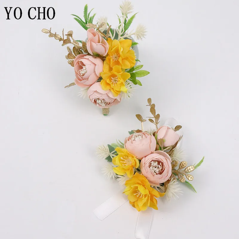 Yo Cho Boutonniere Asola Corpetto Da Sposa Bracciale Fiori Damigelle Boutonniere Groomsmen Spilla Da Sposa Planner Corpetto
