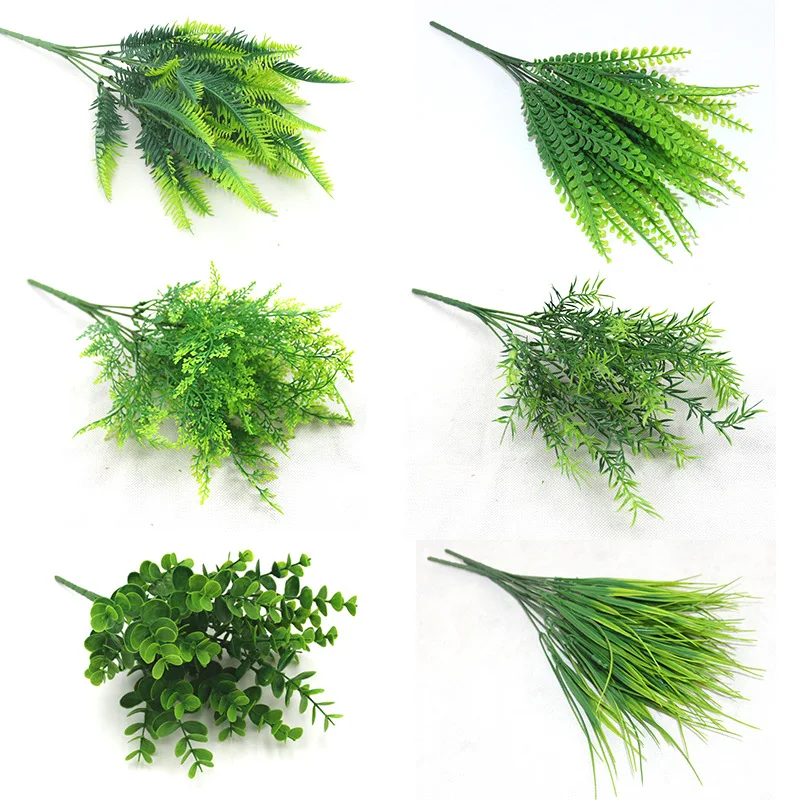 Yo Cho Fausse Plante 7 Forchette Di Plastica Finto Milano Erba Con Foglia Plantas Artificiales Para Giardino Di Casa Decoracion Del Commercio All'Ingr