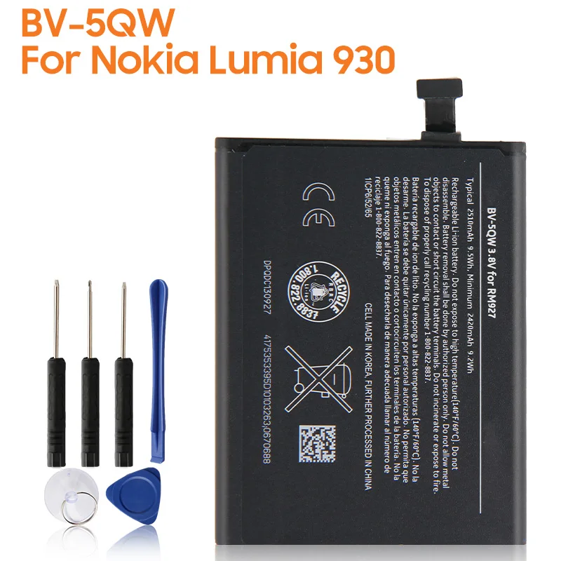 Batteria Del Telefono Yelping Bv-5Qw Per Nokia Lumia 930 2420Mah