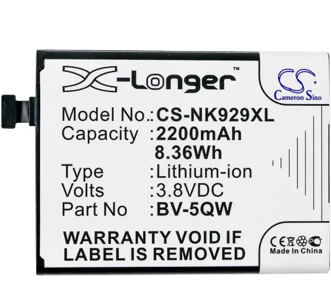 Batteria Cameron Sino 2200Mah Per Microsoft Lumia 929 930 Rm927 Bv-5Qw Per Nokia Icom Lumia 929 929 930 Rm927 Bv-5Qw