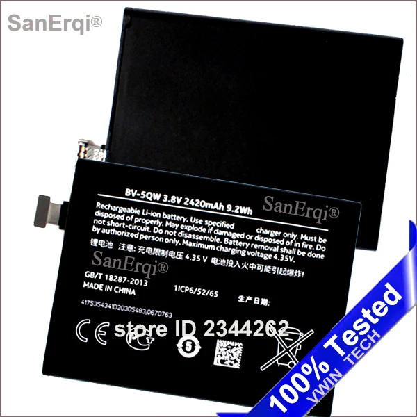Per Nokia Lumia 930 Batteria Bv5Qw Bv-5Qw 2420 Mah Batterie Bateria