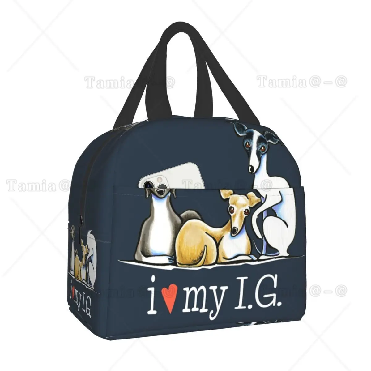 Italian Greyhound Lover Portable Lunch Box Per Le Donne A Tenuta Stagna Cute Whippet Sighthound Dog Thermal Cooler Food Lunch Bag