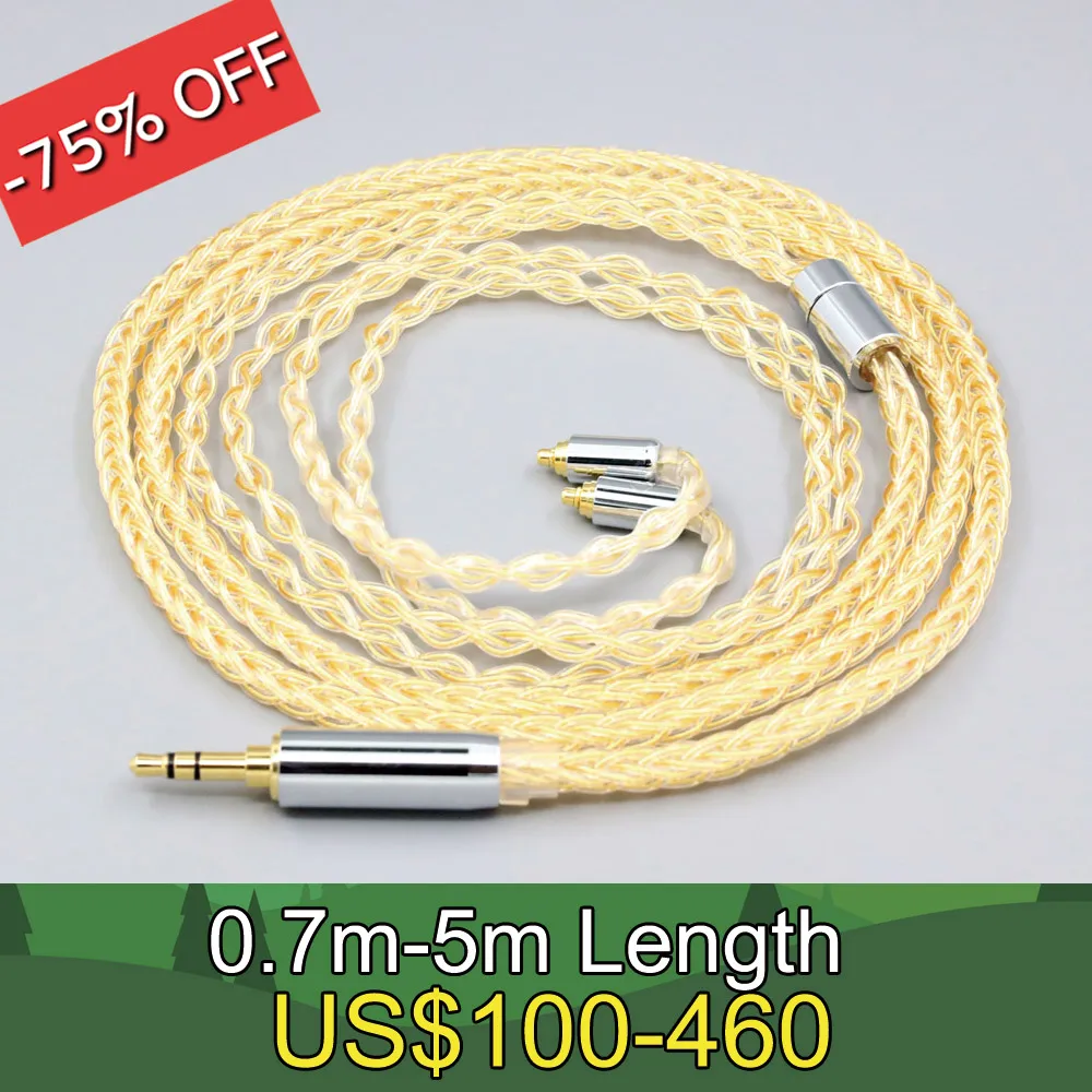 Cavo Auricolare Placcato Oro 24K Argento Puro 8 Core 99% 7N Per Fiio F5 F9 F9Se F9Pro Fh1 Fh5 Fa7 Fa1 Fh7 Ln008435