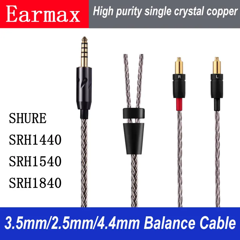 Per Shure Srh 1840/1440/1540 3.5Mm 2.5Mm/4.4Mm Cavo Di Bilanciamento 16 Stick Rame Monocristallino Ad Alta Purezza Per Fiio Mp3/Ipad/Zx300A