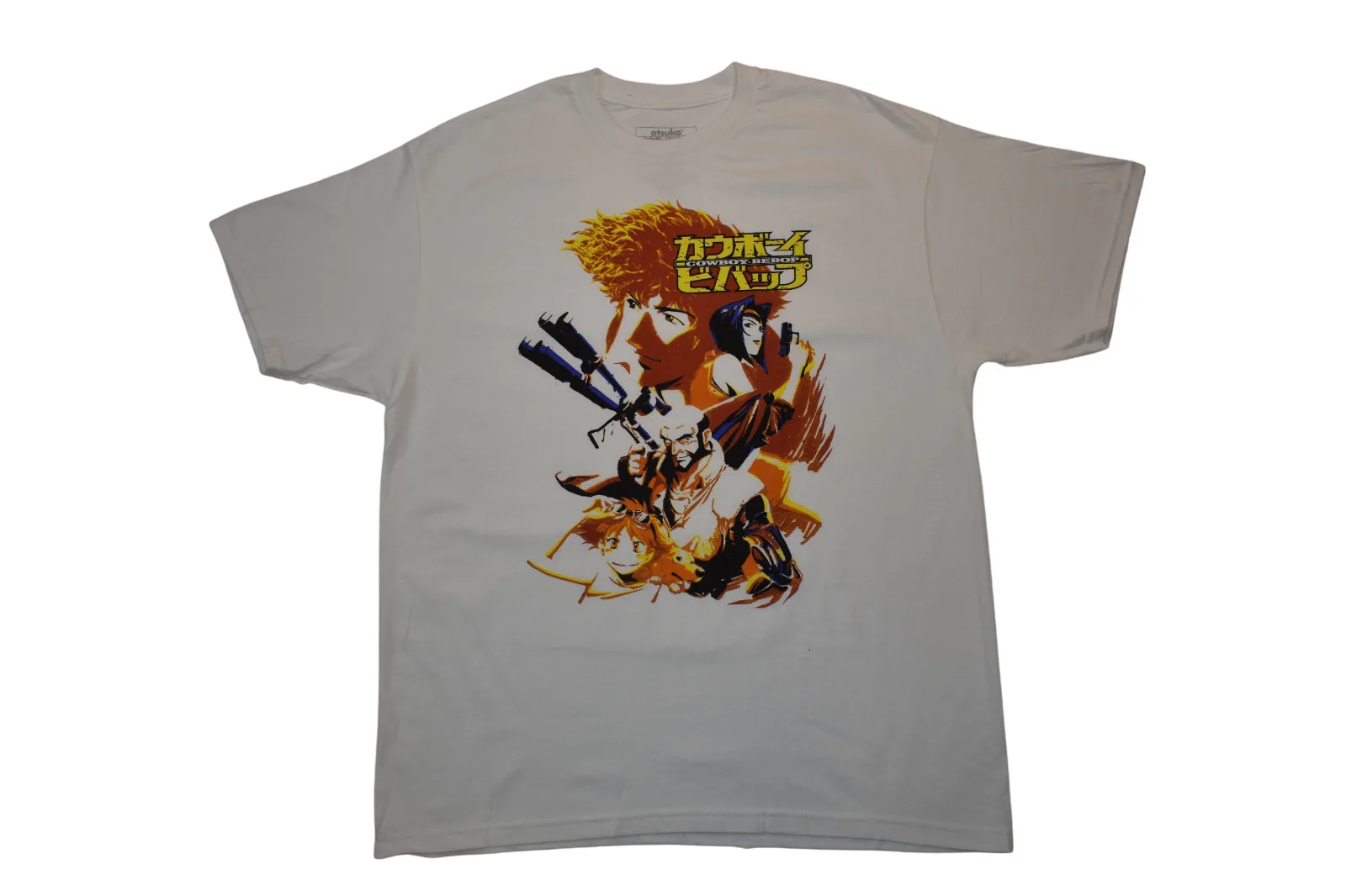 Atsuko Mens Cowboy Bebop Faye, Spike, Jet White Shirt New S, Xl Maniche Lunghe