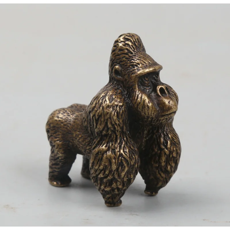 37Mm/1.5 "Collect Curio Rare Chinese Bronze Exquisite Forest Animal Orangutan Pongo Satyrus Pyrosiceus Orang-Utan Statue 86G