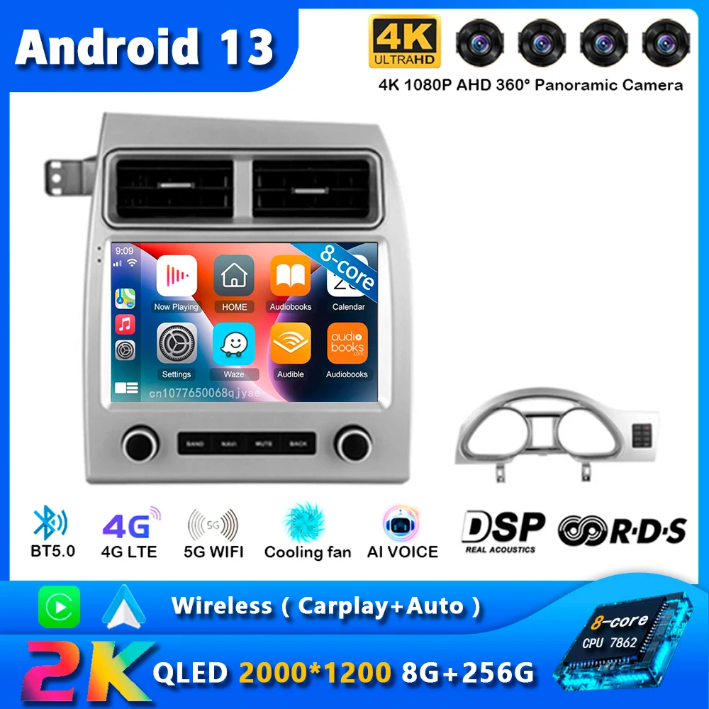 Android 13 Carplay Autoradio Per Audi Q7 4L 2005 2006 2007 2008 2009 - 2015 Navigazione Gps Lettore Multimediale Wifi + 4G Stereo Bt