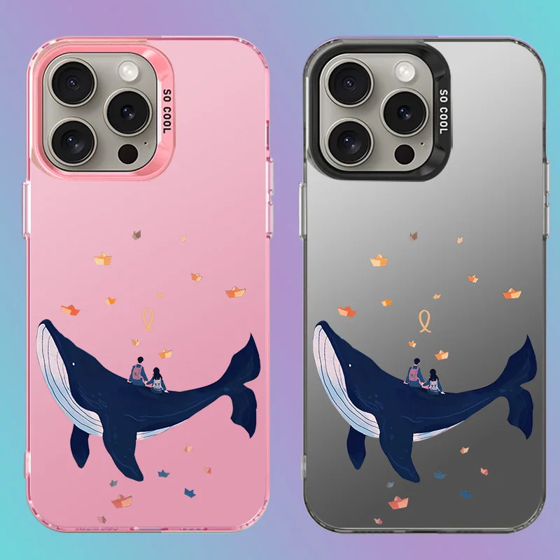 Custodia Per Iphone 13 Pro Max Custodia Per Telefono Blue Whale Coppia Carina
