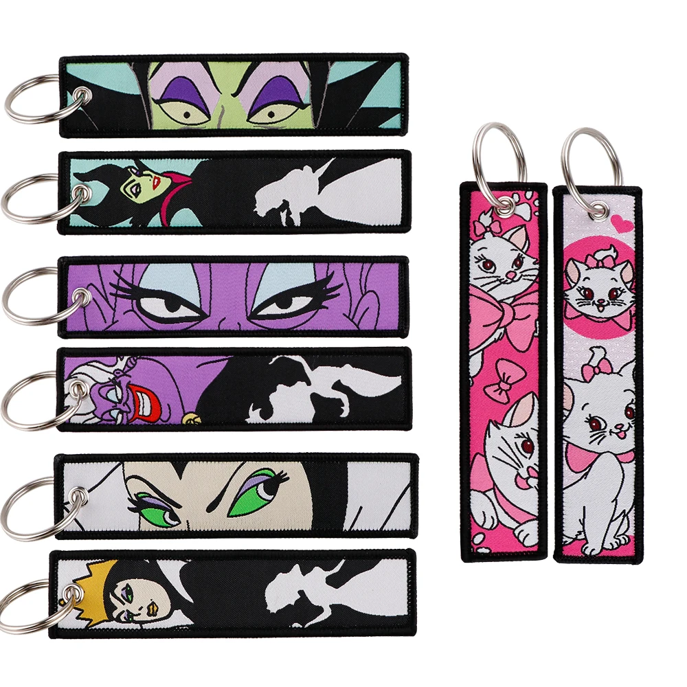 Kkz525 Cattivi Marie Cat Ricamo Chiave Fobs Key Tag Moto Auto Zaino Chaveiro Portachiavi Amici Portachiavi Regali