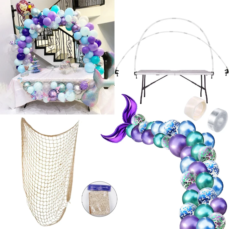 Sirena Festa A Tema Palloncino Ghirlanda Arco Kit Sirenetta Coda Decor Ragazza 1 ° Compleanno Festa Babyshower Forniture Sotto Il Mare