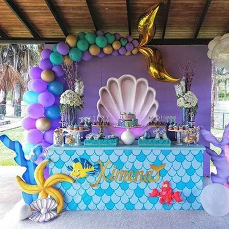44Pcs Mermaid Balloon Arch Set Mermaid Tail Balloon Little Mermaid Decorazioni Per Feste Forniture Wedding Girl Birthday Party Decor