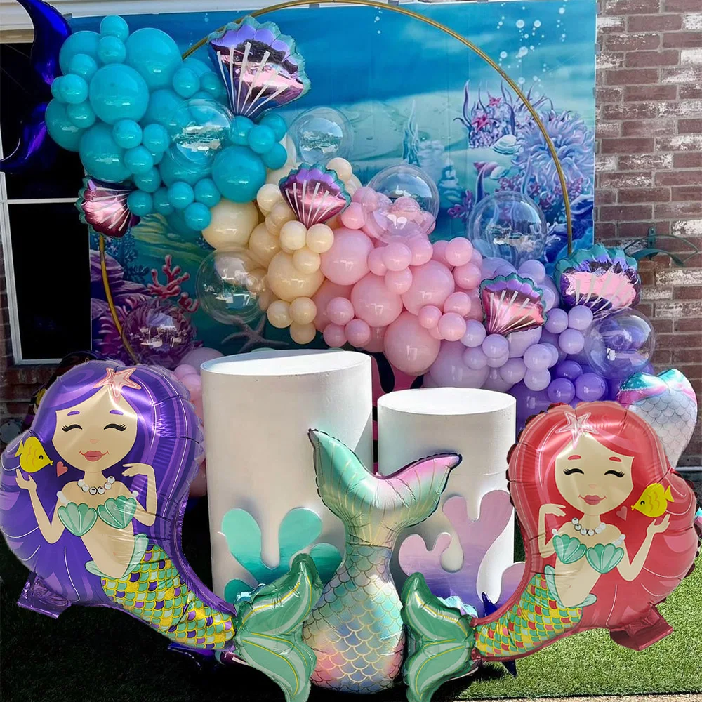 2 Pezzi Compleanno Oceano Decorazione Festa A Tema Sirena Palloncino Festa Per Bambini Baby Shower Sirenetta Forniture Per Feste Giocattolo Globos
