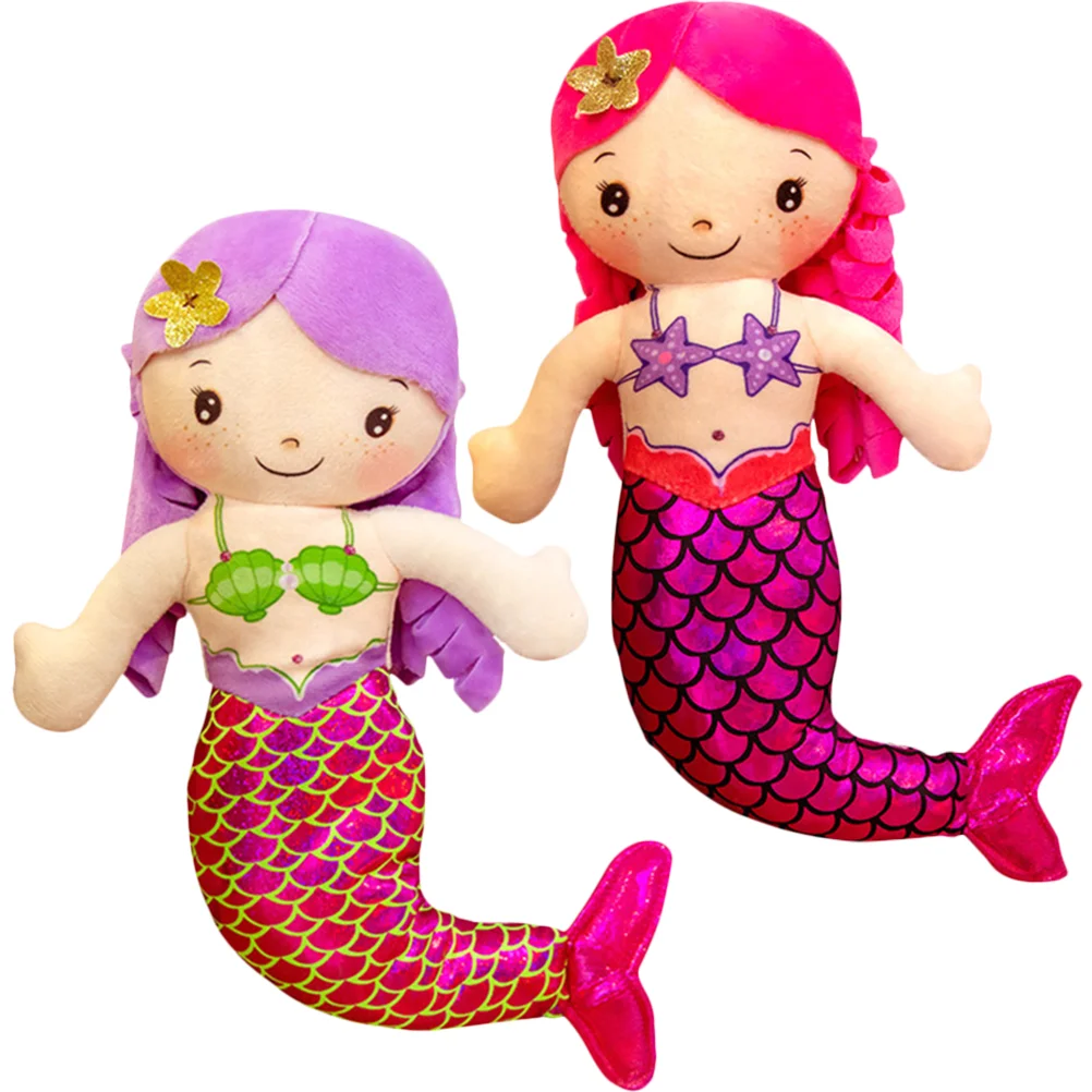 2 Pezzi Bambole Sirena Farcite Sirena Giocattoli Bambole Sirena Cartone Animato Per Bambine