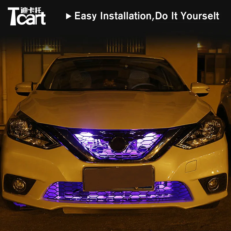 Tcart Led Rgb Ranger Lights 147 Modello Per Nissan Sentra B17 2012 2018 Led 56Cm Strip Knight Rider Lights Con Telecomando