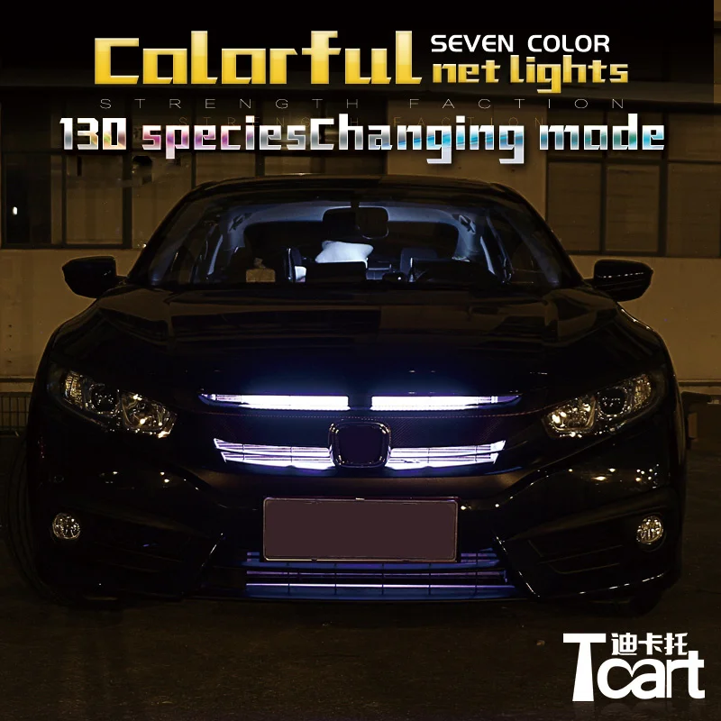 Tcart 54Cm Led Knight Rider Grill Lights Con Telecomando Per Honda Civic Crv Fit Accord 2016 2017 2018 2019 Accessori Per Auto