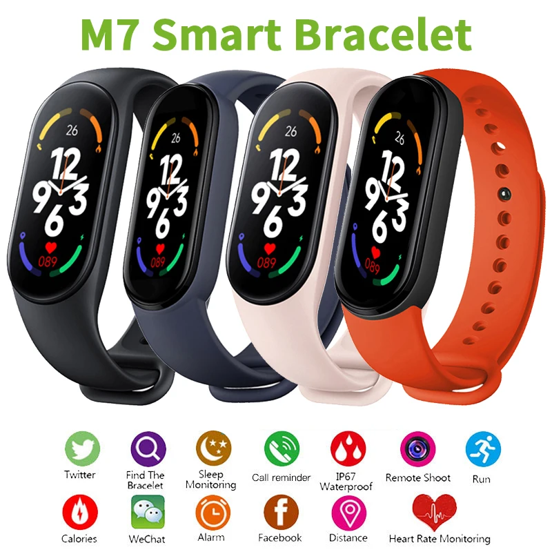 M7 Smart Bracciale Ip67 Impermeabile Smart Watch Men Fitness Blood Pressure Cardiofrequenzimetro Braccialetto Intelligente Donna Smart Band Gift
