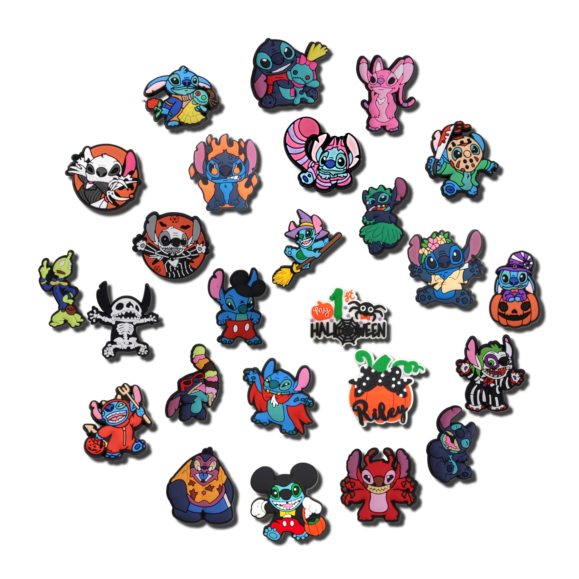 Lovely Disney Stitch Croc Shoes Charms Per Croc Pvc Pins Ciondoli Per Scarpe Decorazione Fibbia Sneakers Sandali Gardden Accessori Set