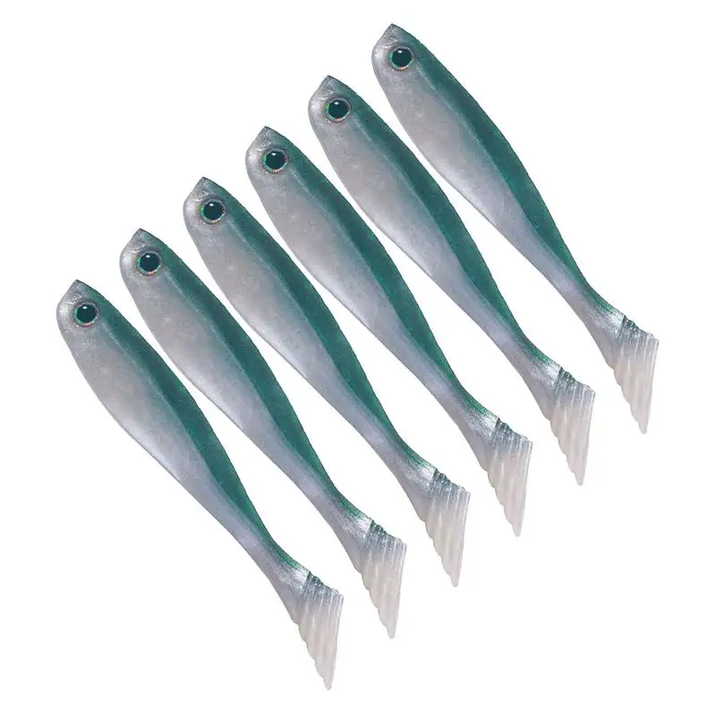 Soft Baits Kit Frog Lure Swim Shad Bait 10Cm Esche Da Pesca Per Bass Fishing Esca Morbida Artificiale 6 Pezzi T-Tail Trota Esca Per Basso