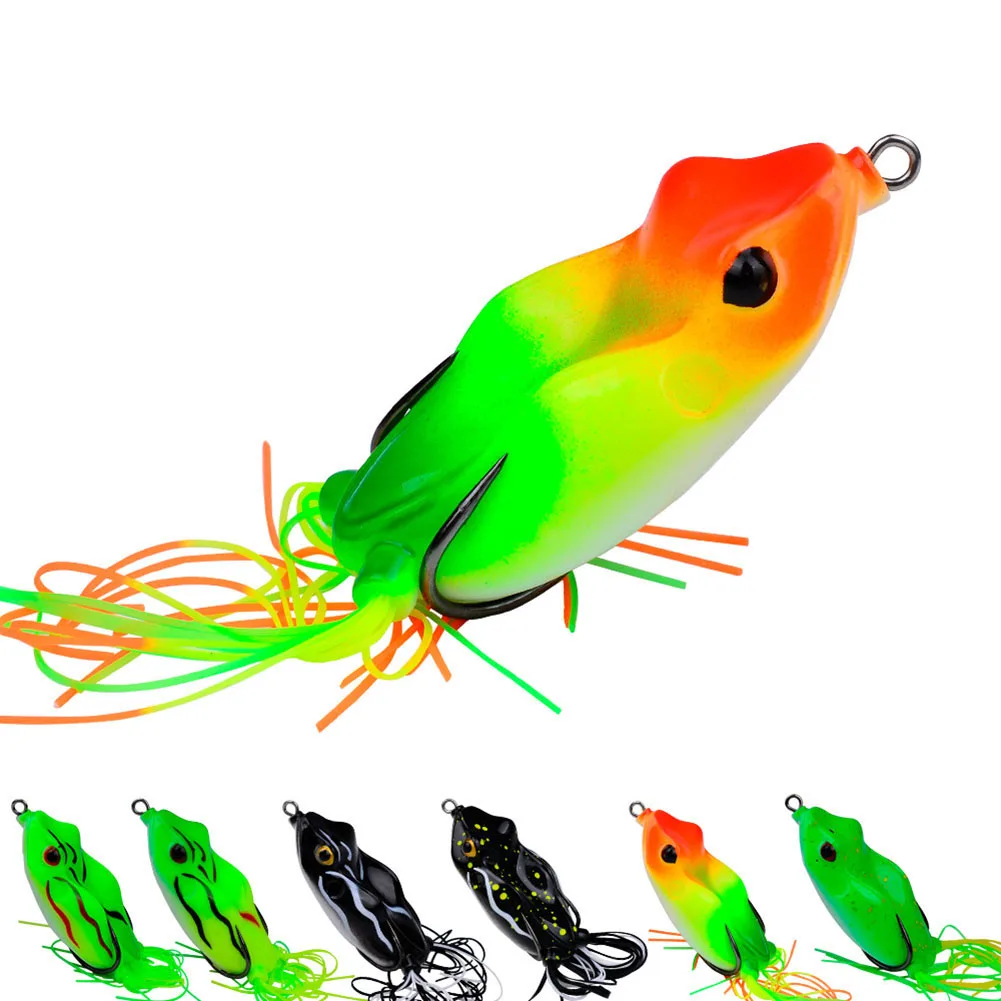 Topwater Frog Lures Bass Trout Fishing Lures Kit Set Realistico Prop Frog Soft Swimbait Floating Bait Con Ganci Stinger 6.5Cm /16G