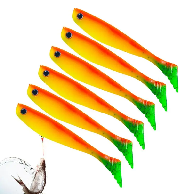 Soft Baits Kit Frog Lure Swim Shad Bait 10Cm Esche Da Pesca Per Bass Fishing Esca Morbida Artificiale 6 Pezzi T-Tail Trota Esca Per Basso