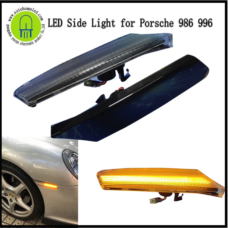 2 Pz X Dahosun Clear Smoke Led Side Marker Light Indicatori Di Direzione Per Porsche Boxster Cayman 911 Carrera Targa Carrera Gt2
