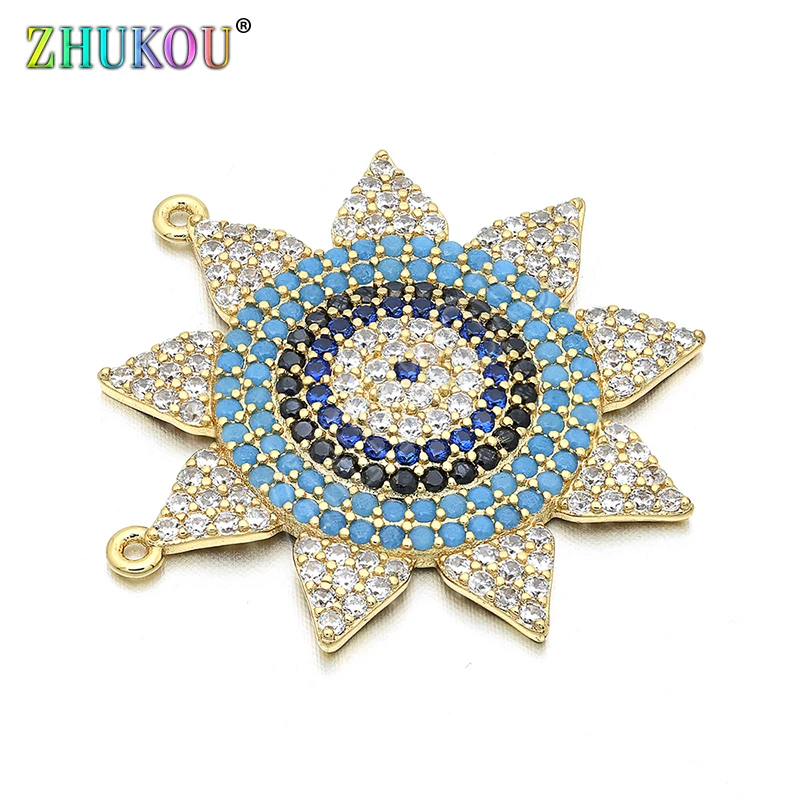 28X28Mm Ottone Micro Pave Cubic Zirconia Charms Pendenti, Colore Misto, Foro: 0.5Mm, Modello: Vd233